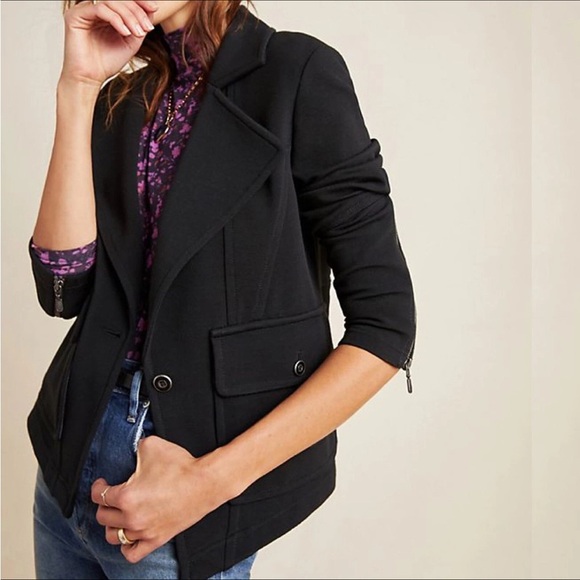 Anthropologie Surin Moto Jacket Size L Black - Picture 4 of 12